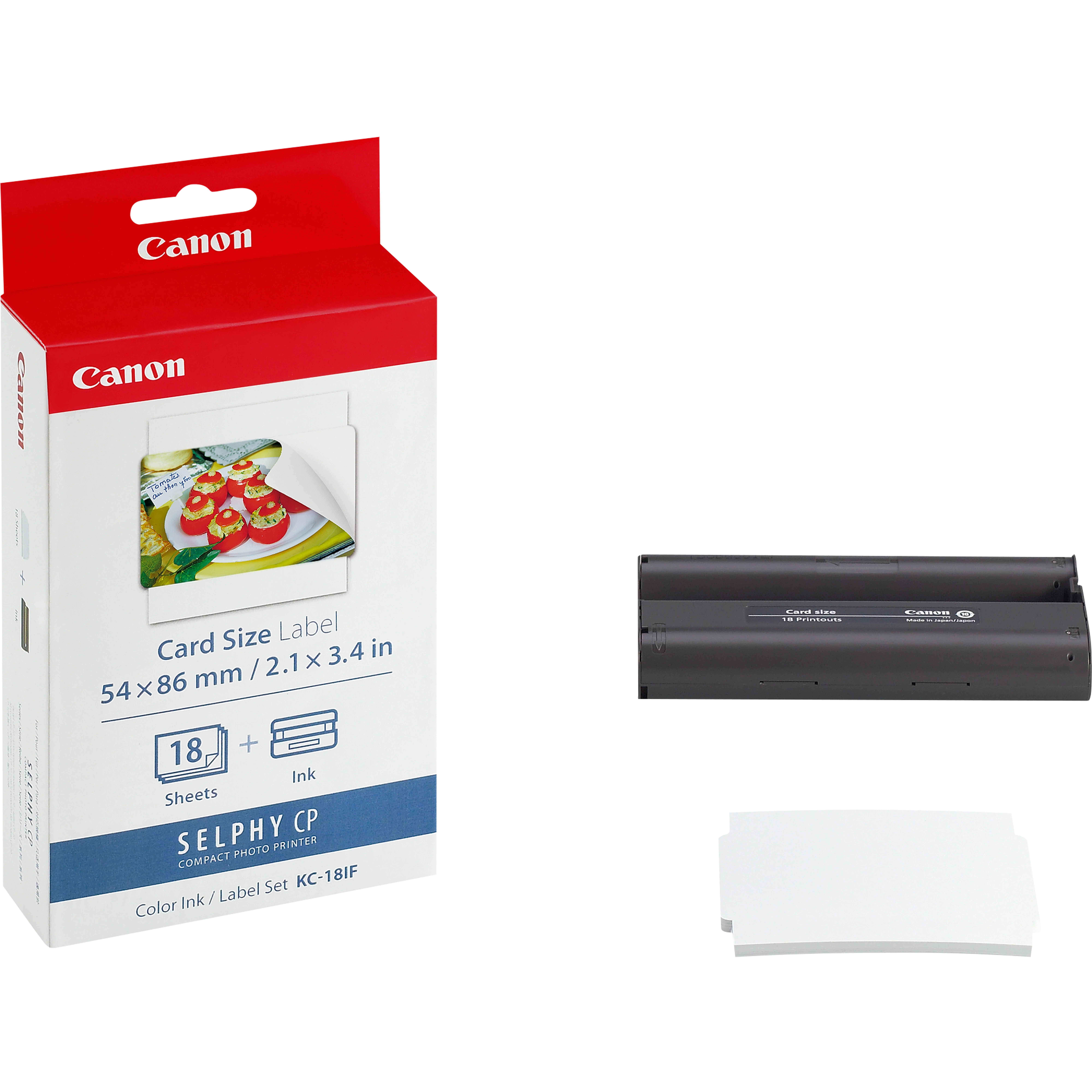 Canon KC-18IF Farbtinte + 54 x 86 mm Sticker-Papier, 18 Blatt