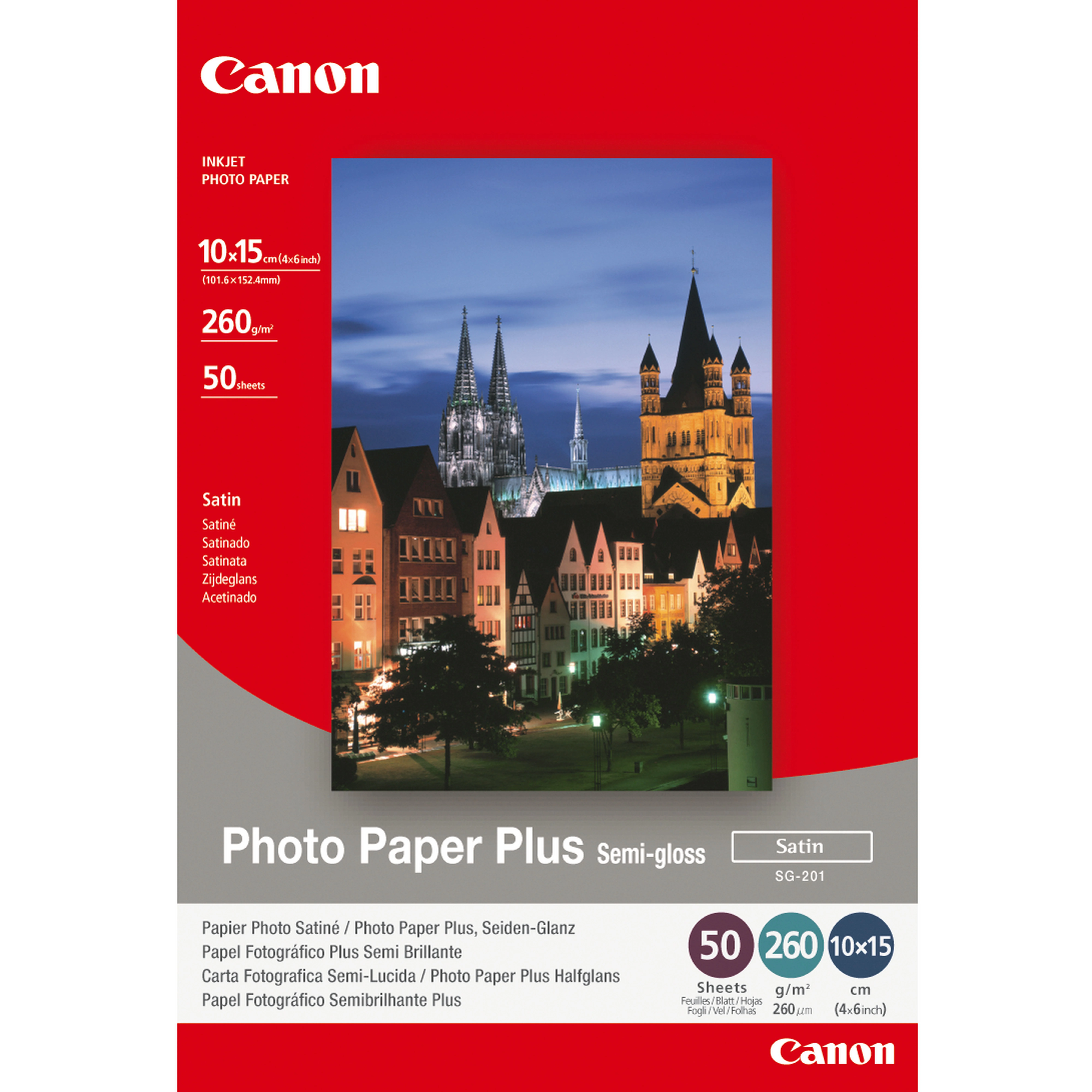 Canon SG-201 Fotopapier Plus Seidenglanz 10 x 15 cm – 50 Blatt