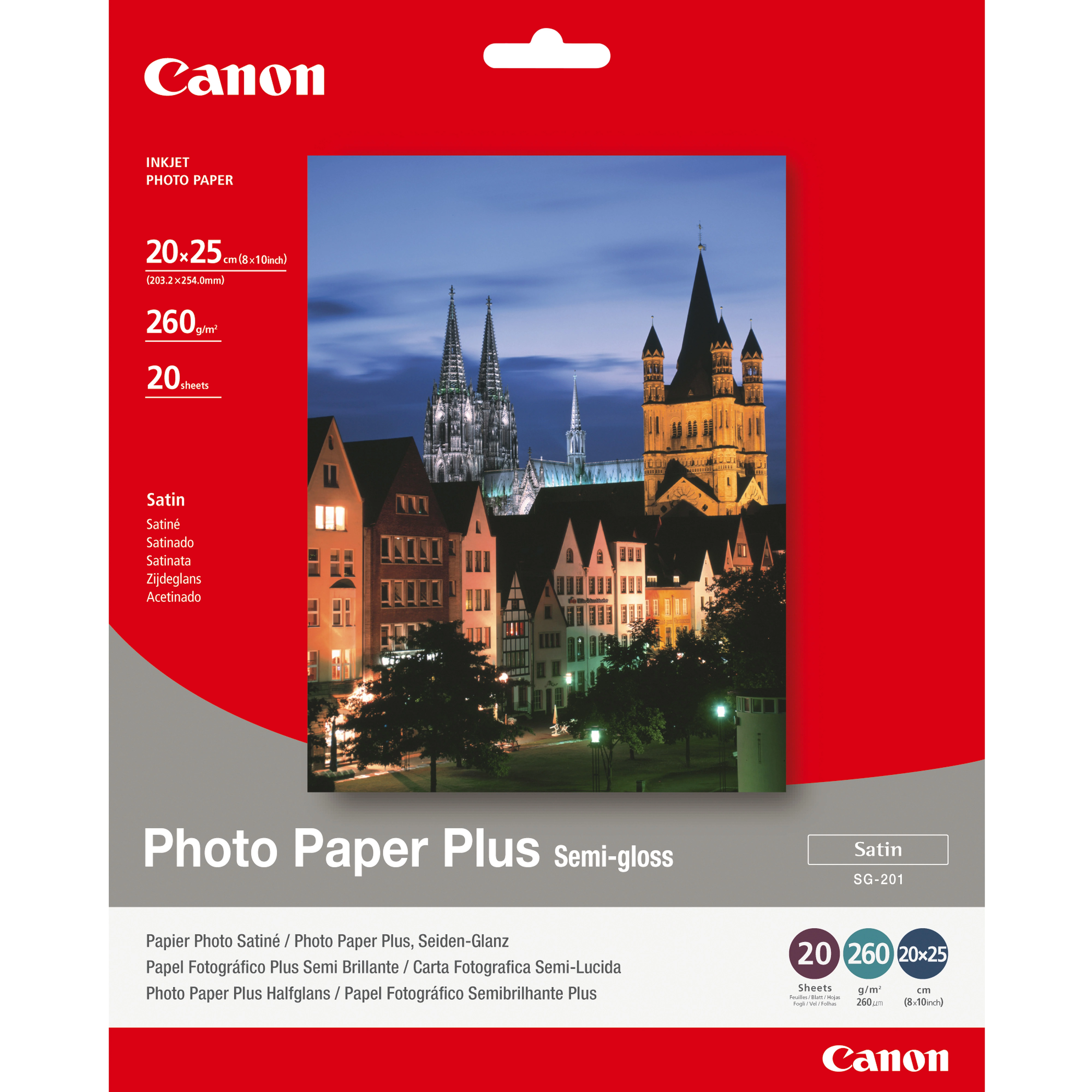 Canon SG-201 Fotopapier Plus Seidenglanz 20 x 25 cm – 20 Blatt