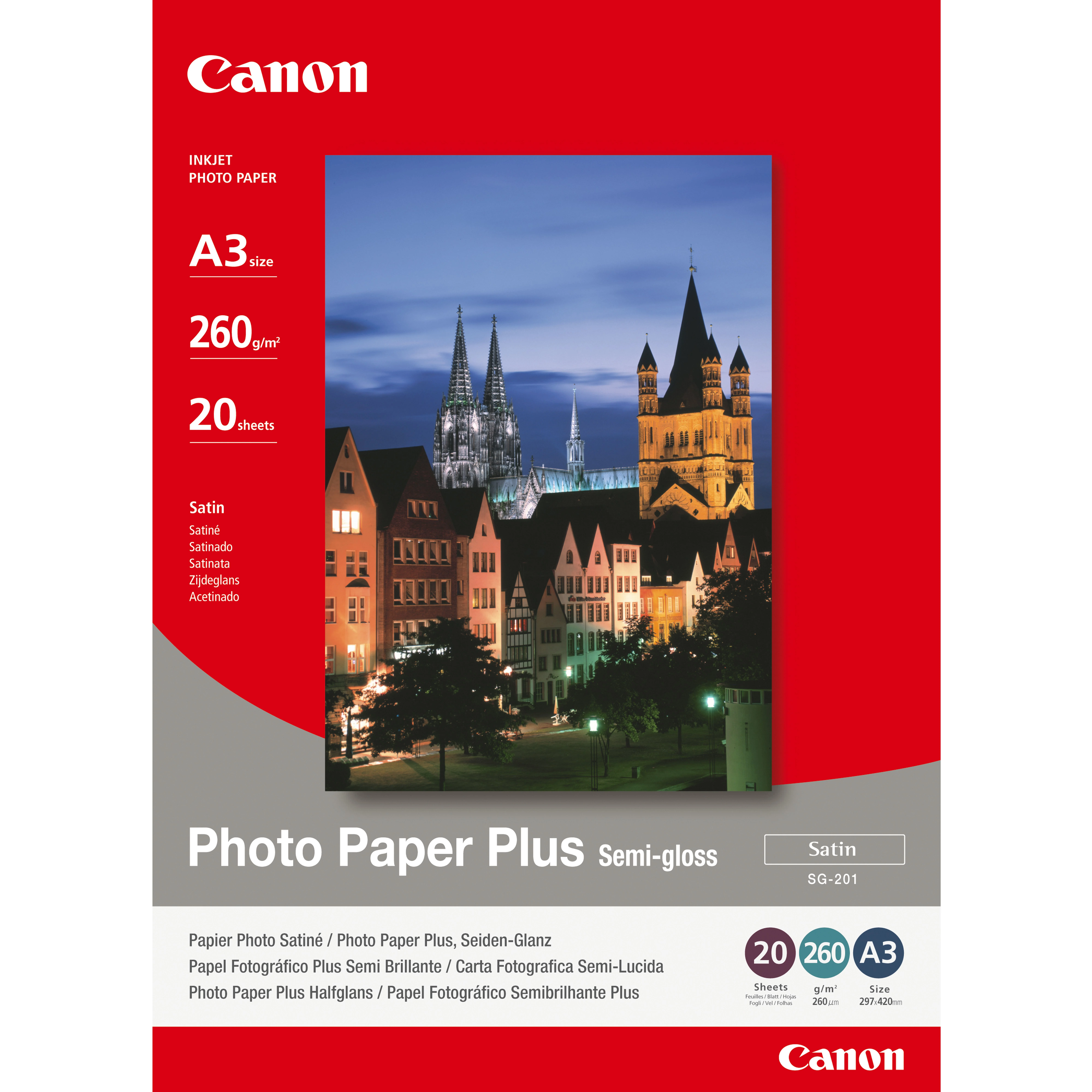 Canon SG-201 Fotopapier Plus Seidenglanz A3 – 20 Blatt