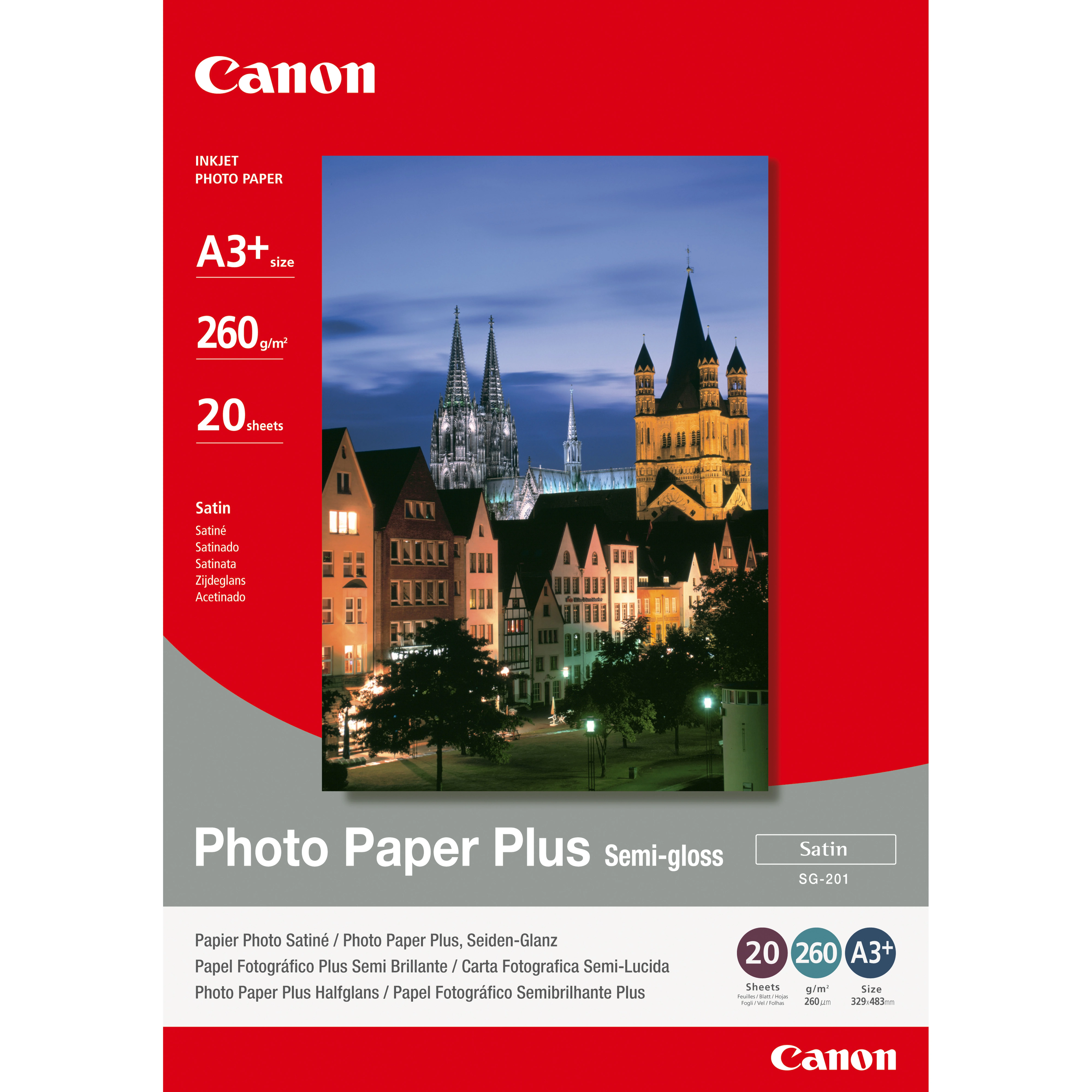 Canon SG-201 Fotopapier Plus Seidenglanz A3 Plus – 20 Blatt