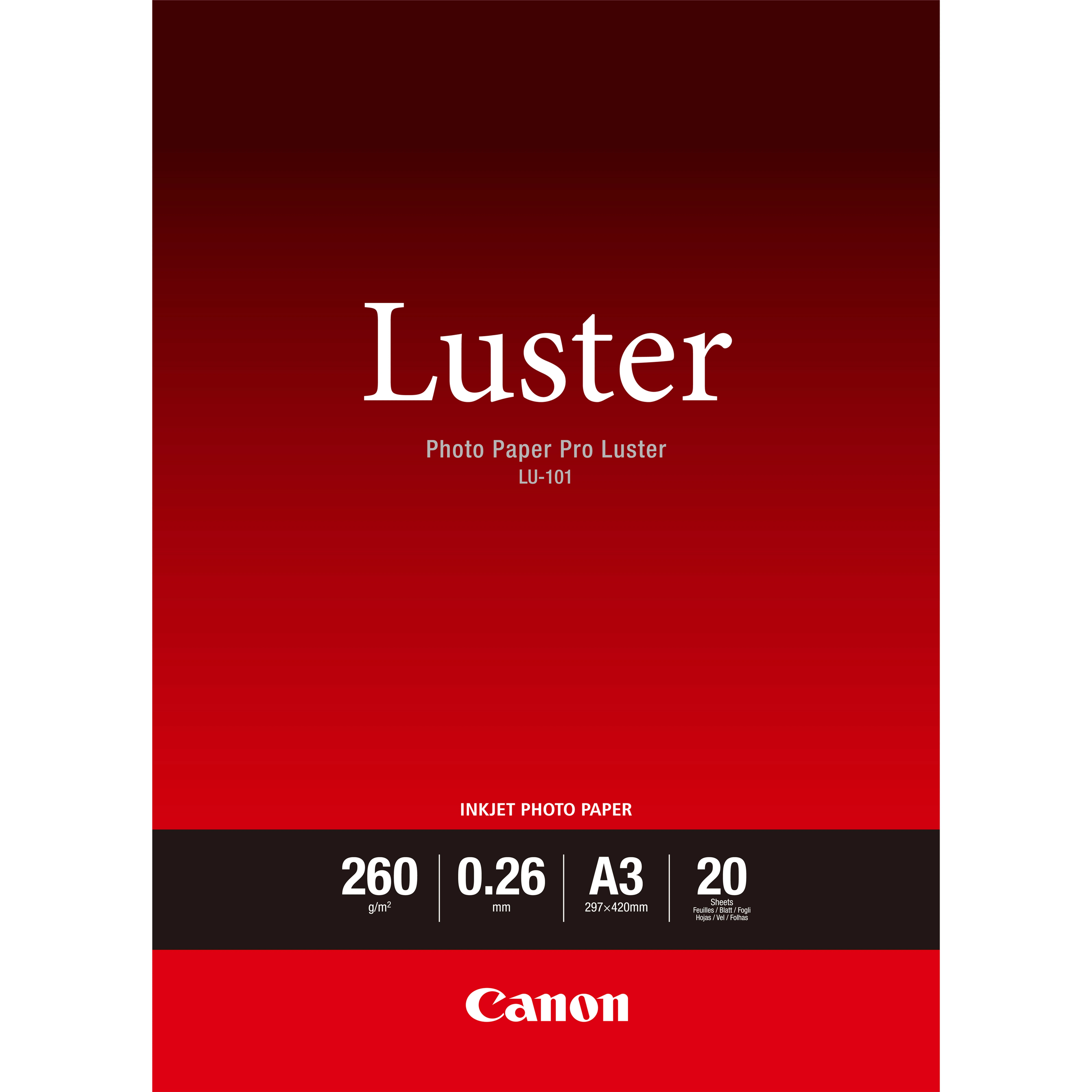 Canon LU-101 Luster Fotopapier Pro A3 – 20 Blatt