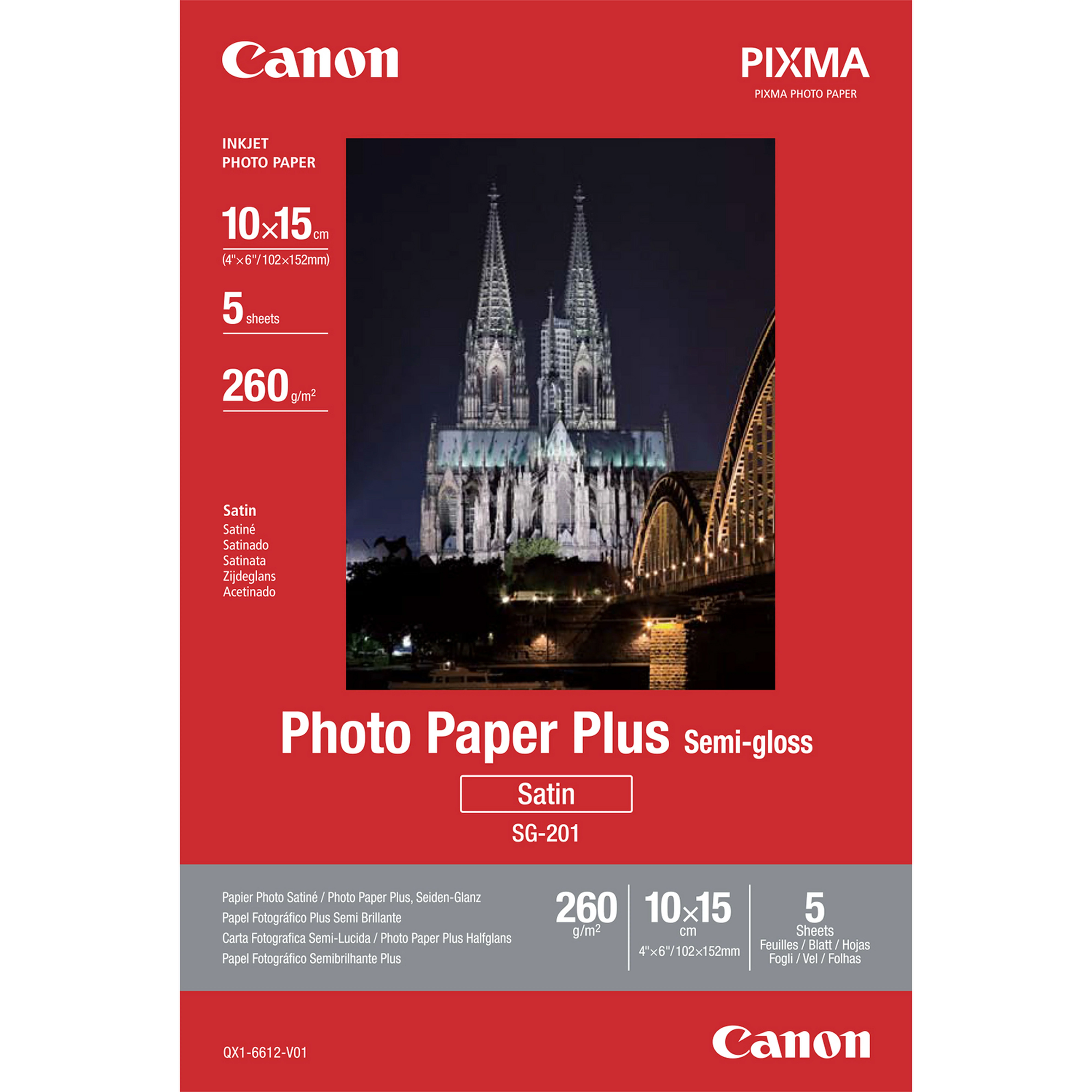 Canon SG-201 Fotopapier Plus Seidenglanz 10 x 15 cm – 5 Blatt