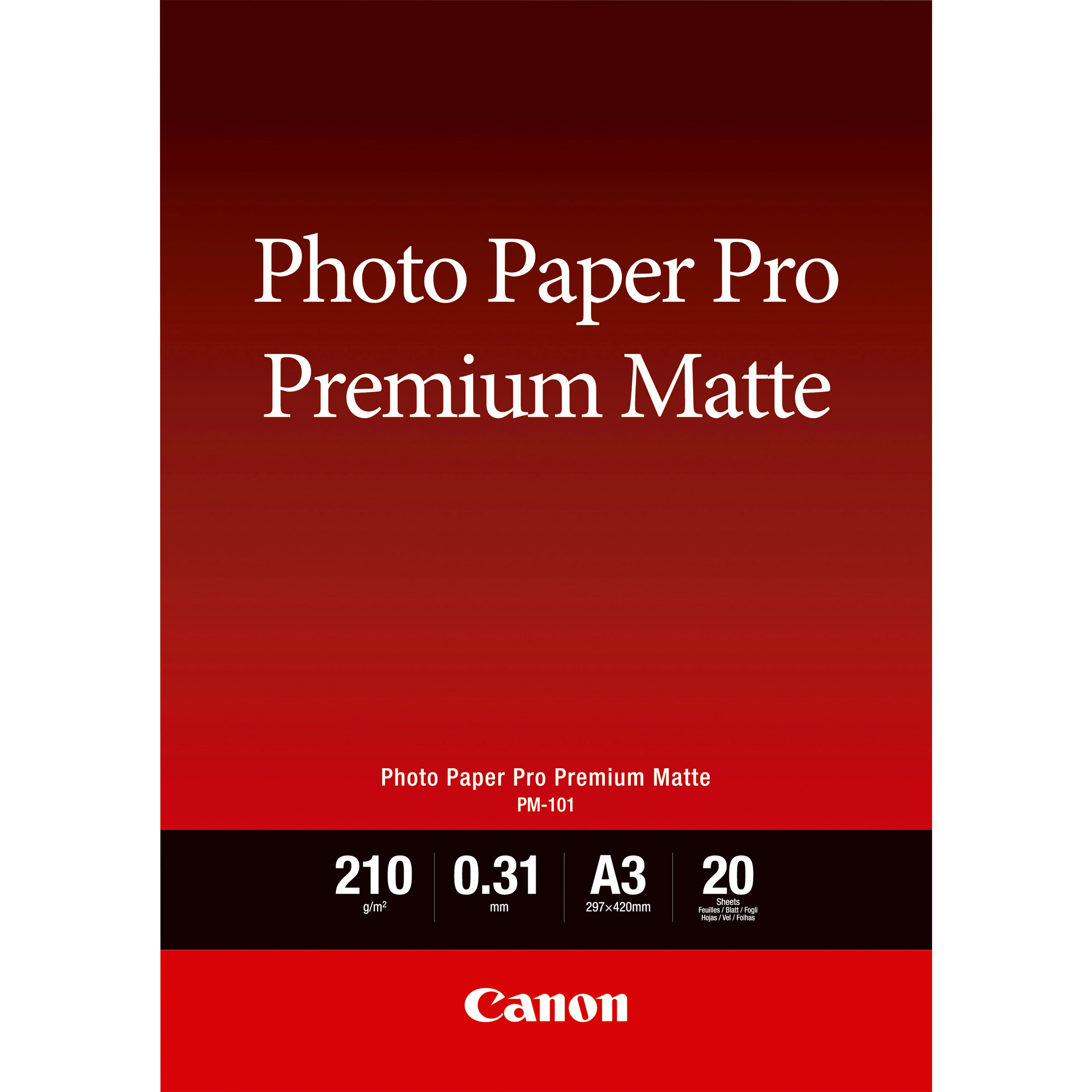 Canon PM-101 Premium-Fotopapier matt A3, 20 Blatt