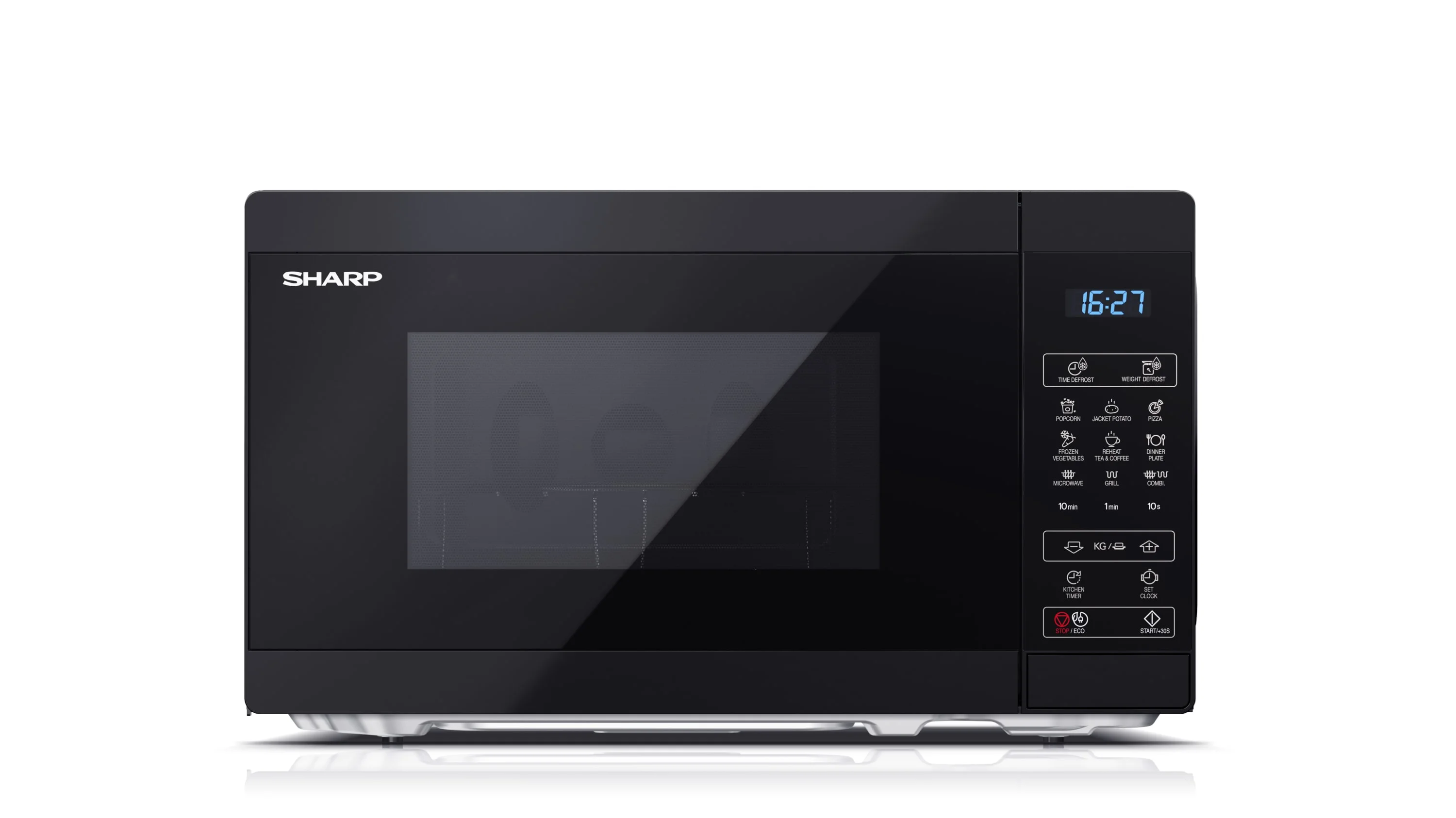Sharp YC-MG02E-B Mikrowelle Schwarz Grill-Mikrowelle Arbeitsplatte 20 l 800 W