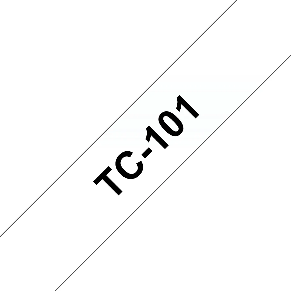 Brother TC-101 Etiketten erstellendes Band Schwarz auf transparent