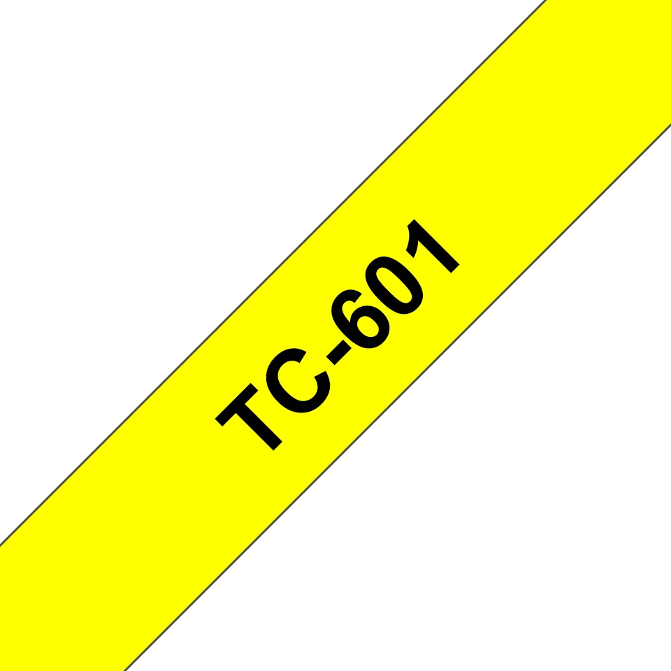 Brother TC-601 Etiketten erstellendes Band Schwarz auf gelb