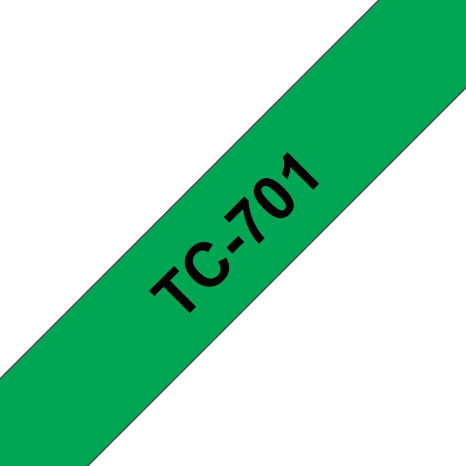 Brother TC-701 Etiketten erstellendes Band Schwarz auf grün