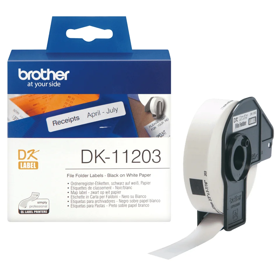 Brother DK-11203 Etiketten erstellendes Band Schwarz auf weiss