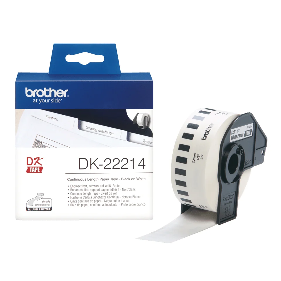 Brother DK-22214 Etiketten erstellendes Band Schwarz auf weiss