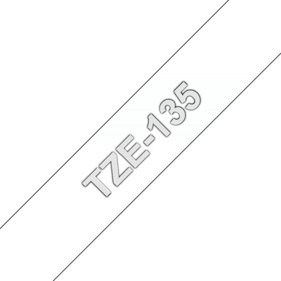 Brother TZE-135 Etiketten erstellendes Band Weiss auf Transparent