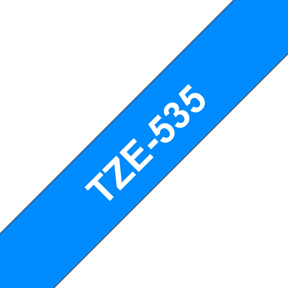 Brother TZE-535 Etiketten erstellendes Band Weiss auf Blau