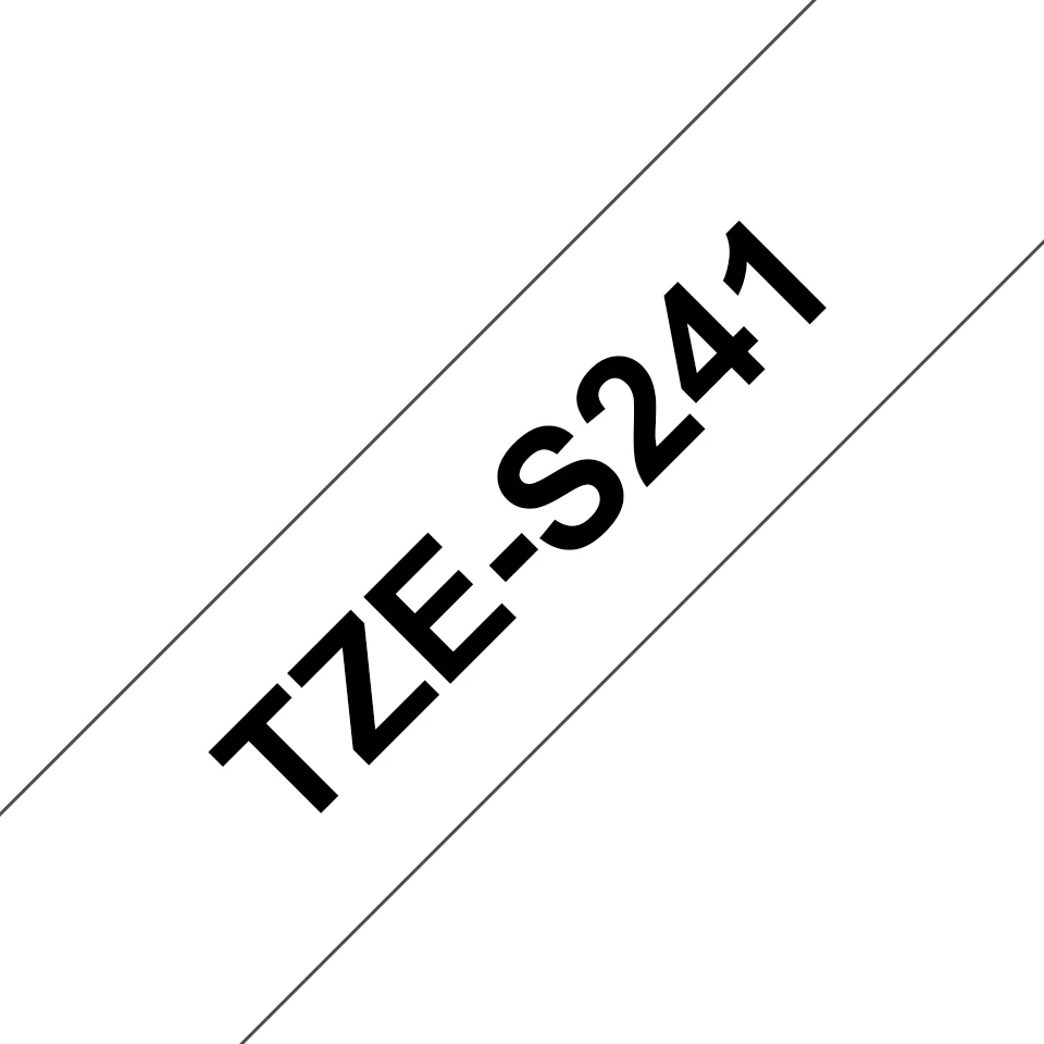 Brother TZE-S241 Etiketten erstellendes Band Schwarz auf weiss TZ