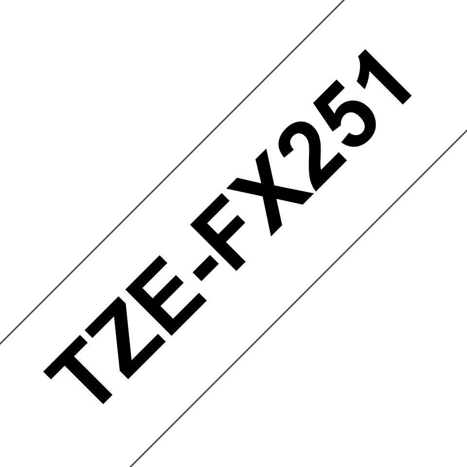 Brother TZE-FX251 Etiketten erstellendes Band Schwarz auf weiss