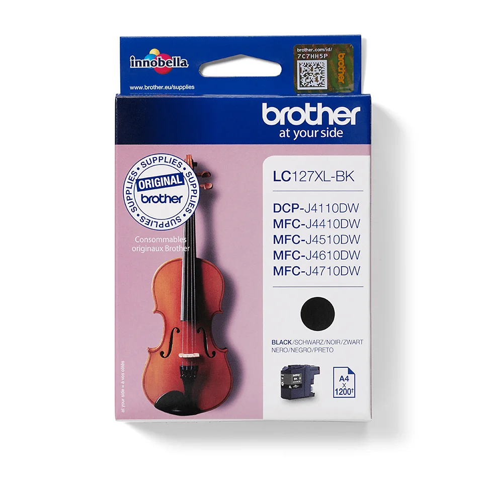 Brother LC127XLBK Druckerpatrone 1 Stück(e) Original Extrahohe (Super-) Ausbeute Schwarz