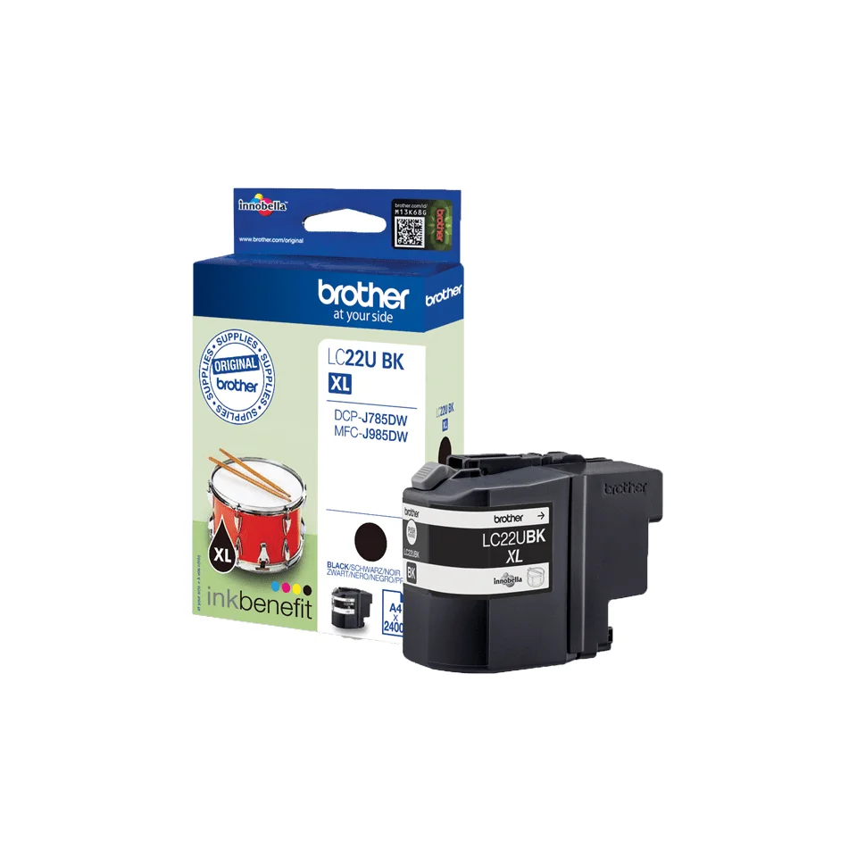 Brother LC22UBK Druckerpatrone 1 Stück(e) Original Hohe (XL-) Ausbeute Schwarz