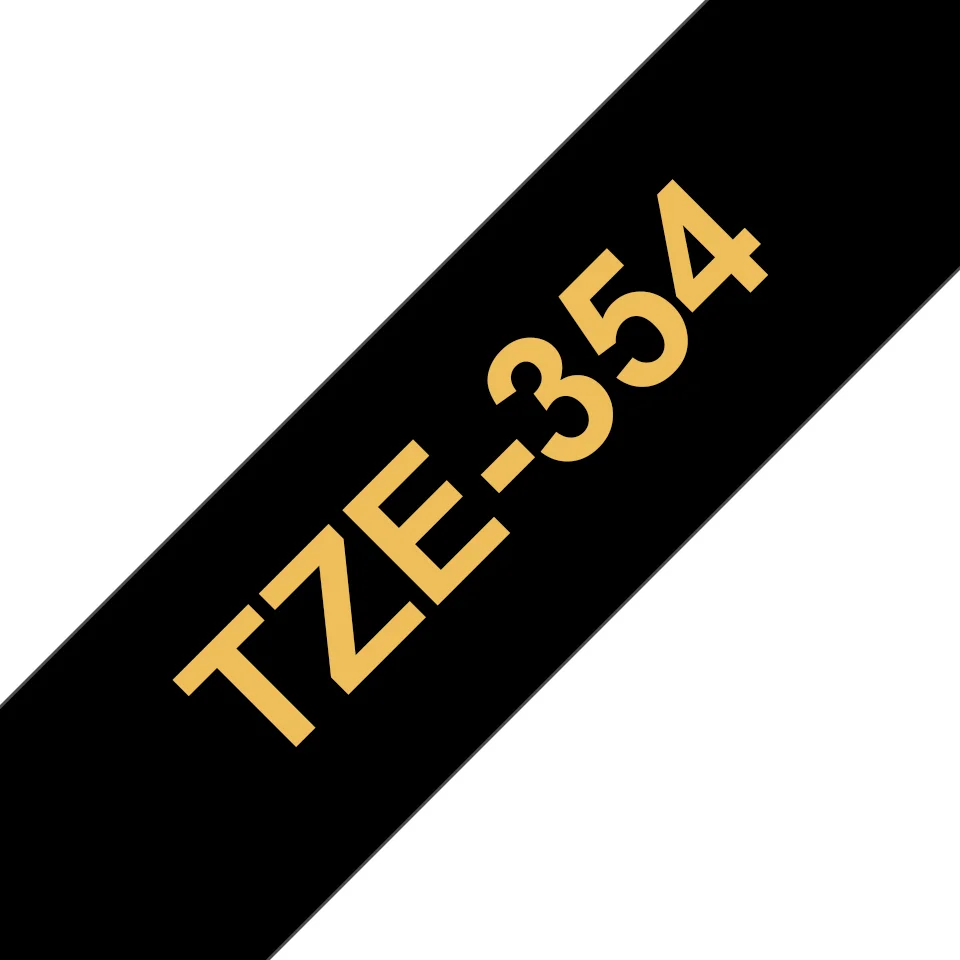 Brother TZE-R354 Etiketten erstellendes Band Gold auf Schwarz