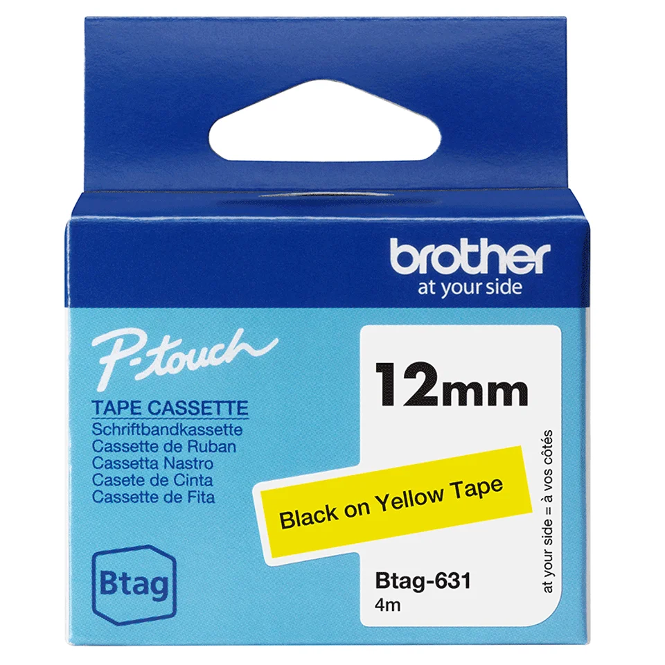 Brother BTAG-631 Etiketten erstellendes Band Schwarz auf gelb