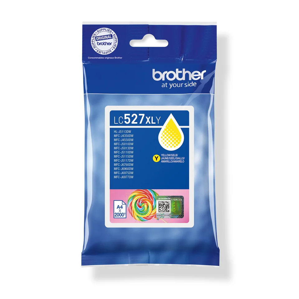 Brother LC527XLY Druckerpatrone 1 Stück(e) Original Hohe (XL-) Ausbeute Gelb