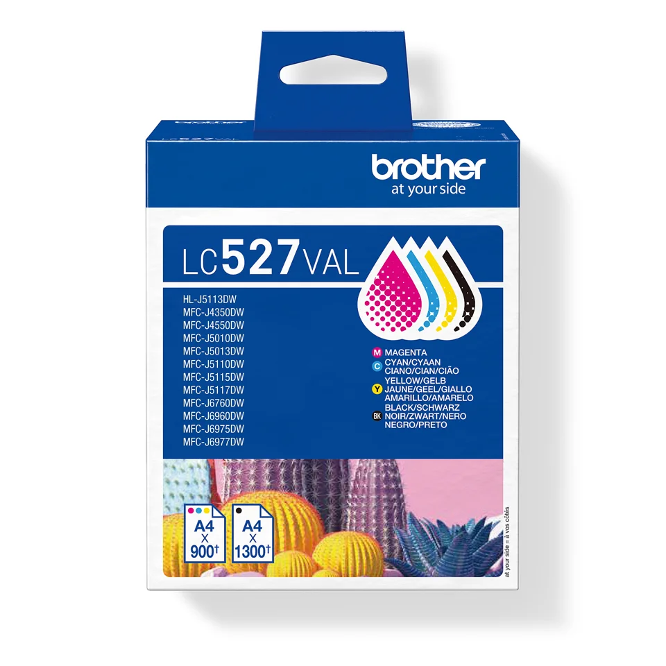 Brother LC527VAL Druckerpatrone 4 Stück(e) Original Schwarz, Cyan, Magenta, Gelb