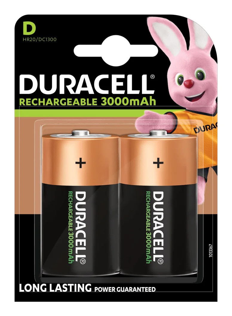 Duracell 5000394055995 Haushaltsbatterie Wiederaufladbarer Akku D Nickel-Metallhydrid (NiMH)