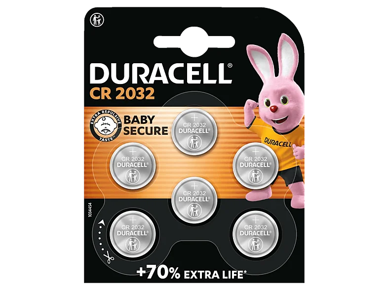 DURACELL CR2032 Lithium Knopfzelle, Lithium, 3 Volt 6 Stück