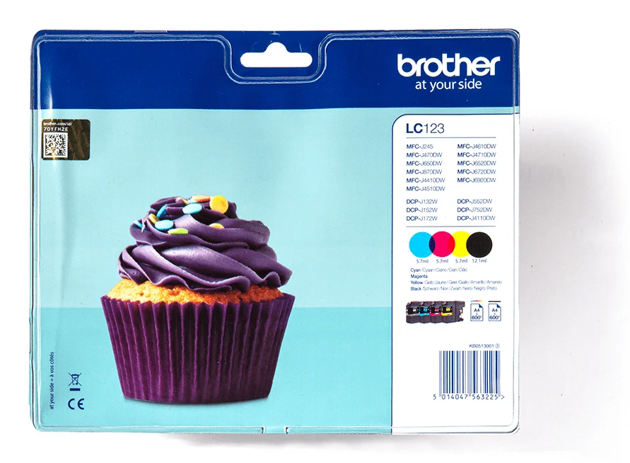 Brother LC-123VALBP Druckerpatrone 4 Stück(e) Original Schwarz, Cyan, Magenta, Gelb