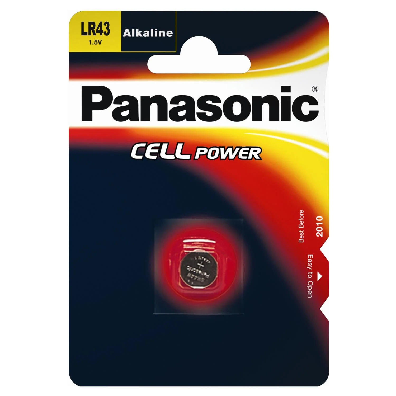 PANASONIC 1 LR43EP/1B LR43 Knopfzelle, Alkaline, 1.5 Volt