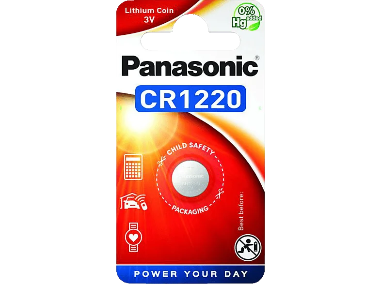 PANASONIC CR 1220EP/1BB CR1220 Knopfzelle, Li-Ion, 3 Volt