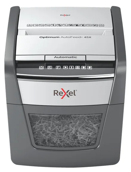 Rexel AutoFeed 45X Aktenvernichter Kreuzschreddern 55 dB Schwarz, Silber