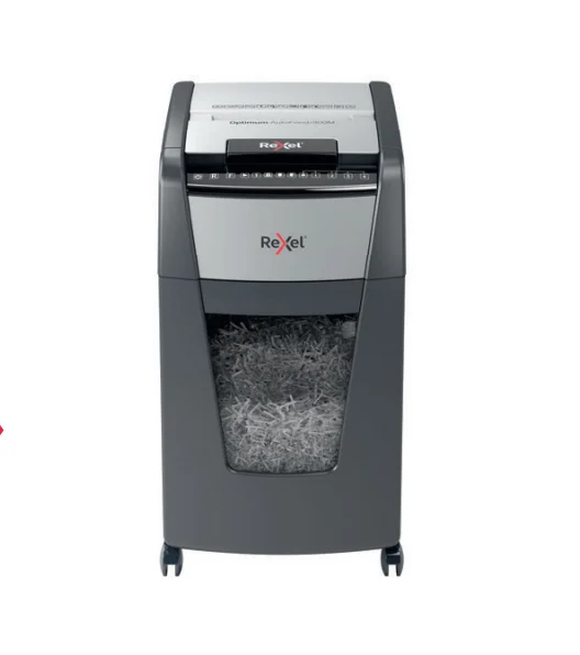 Rexel Optimum Auto+ 300X Aktenvernichter Mikrogeschnittene Zerkleinerung Schwarz, Grau