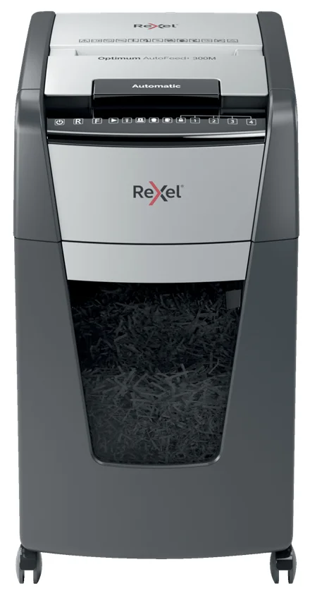 Rexel AutoFeed+ 300M Aktenvernichter Partikelschnitt-Zerkleinerung 55 dB 23 cm Schwarz, Silber