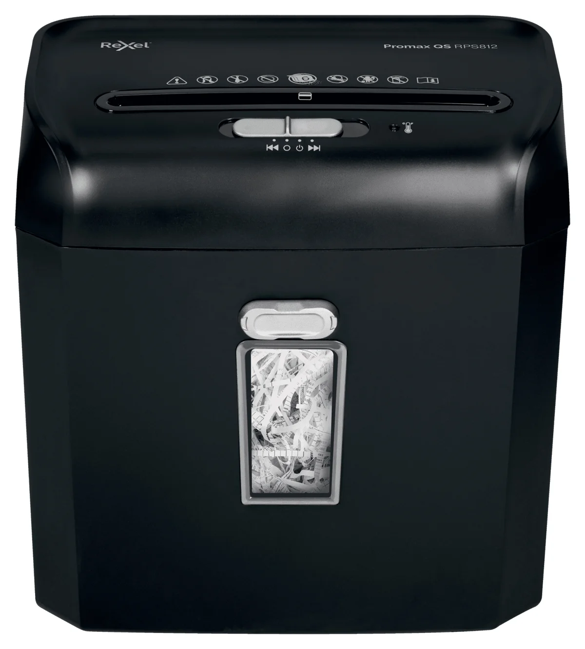 Rexel ProMax RPS812 Aktenvernichter Streifenzerkleinerung 58 dB 22 cm Schwarz