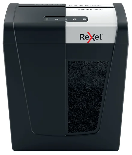 Rexel Secure MC6 Aktenvernichter Mikrogeschnittene Zerkleinerung 55 dB Schwarz, Silber