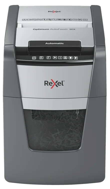 Rexel AutoFeed+ 90X Aktenvernichter Kreuzschreddern 55 dB Schwarz, Grau