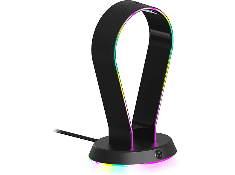 STEALTH LED Headset Ständer mit USB Ports, Ständer, Schwarz