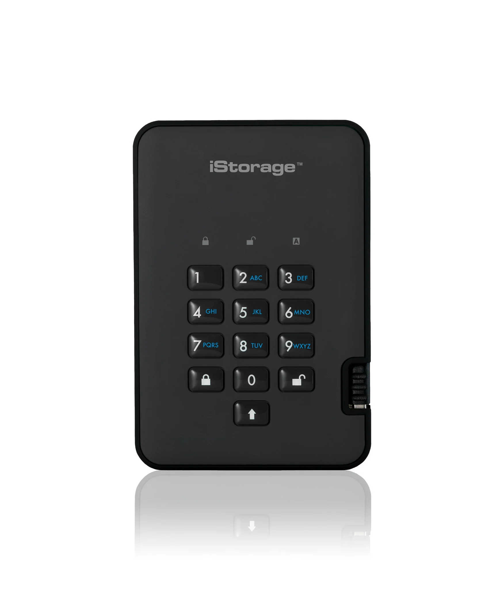 iStorage diskAshur2 256-bit 500GB USB 3.2 secure encrypted hard drive - Black IS-DA2-256-500-B