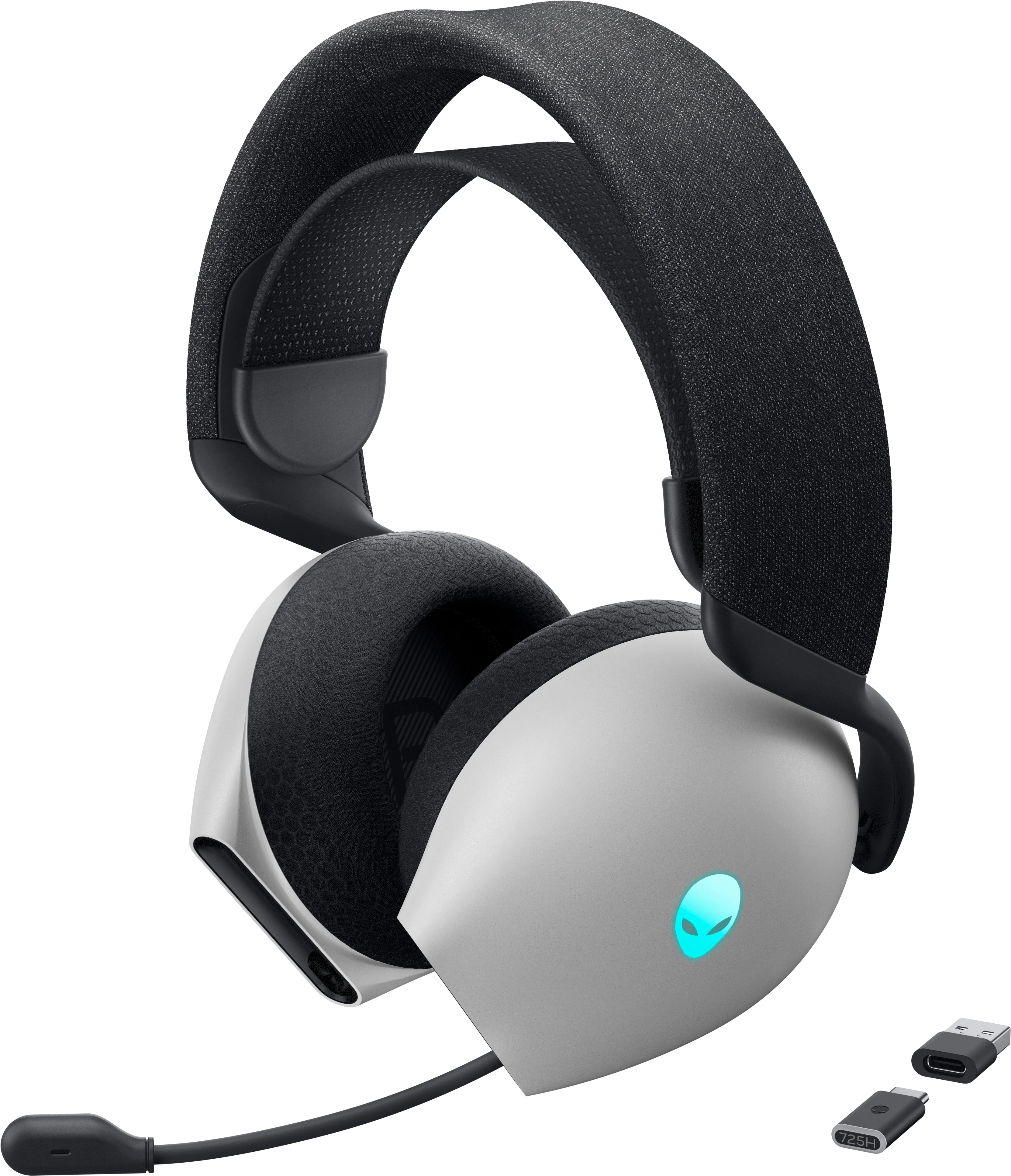 Alienware AW725H Kopfhörer Verkabelt & Kabellos Kopfband Gaming USB Typ-C Bluetooth Schwarz, Weiß