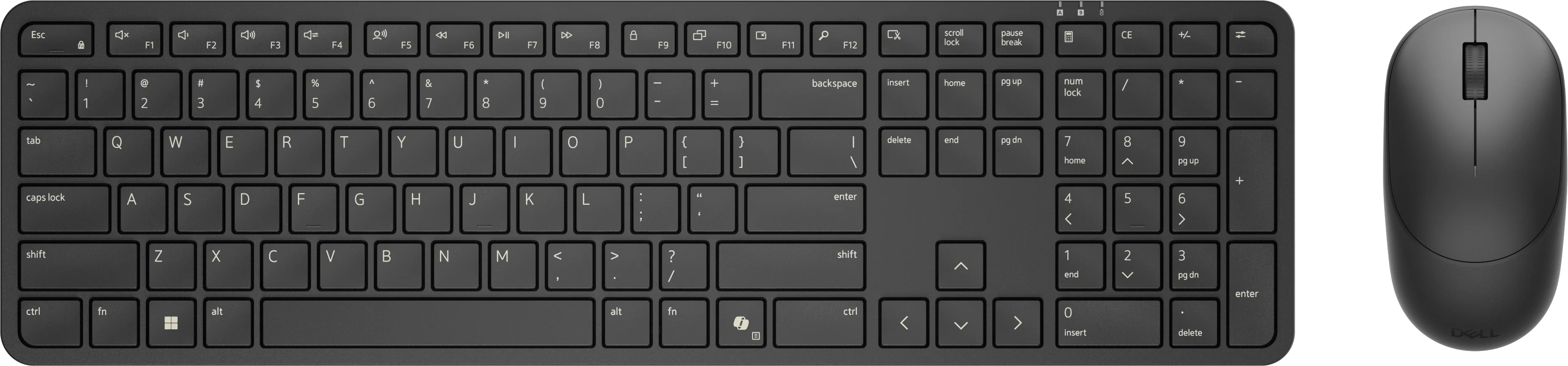 DELL Pro 5 KM526 Tastatur Maus enthalten Heimbüro RF Wireless QWERTY US International Schwarz