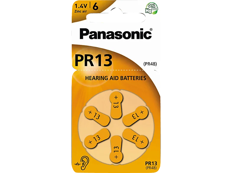 PANASONIC 2A712149 PR-13(48) 48 Knopfzelle, Zink-Luft, 1.4 Volt