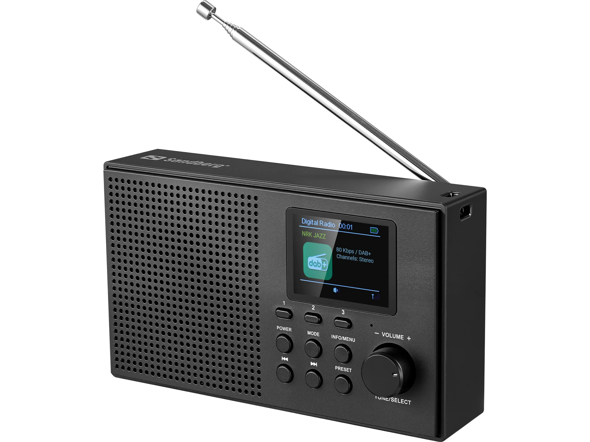 Sandberg 421-39 Radio Tragbar Analog & Digital Schwarz