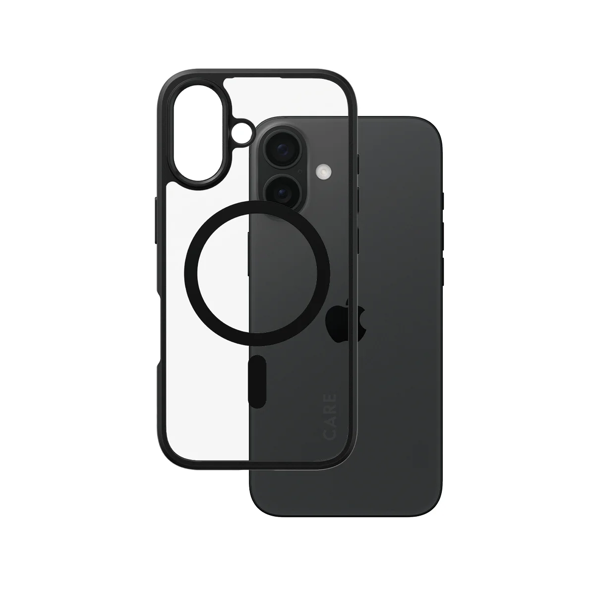PanzerGlass CARE™ by ® Urban Combat Case Transparent m. Schwarz Rahmen & MagSafe iPhone 16