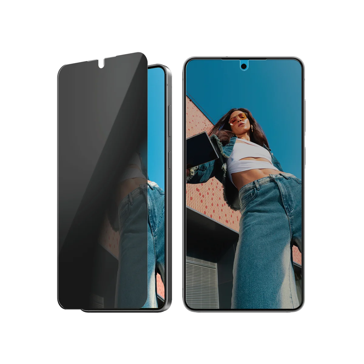 PanzerGlass ® 2-Way Privacy Displayschutz Samsung Galaxy S25 Edge | Ultra-Wide Fit m. EasyAligner
