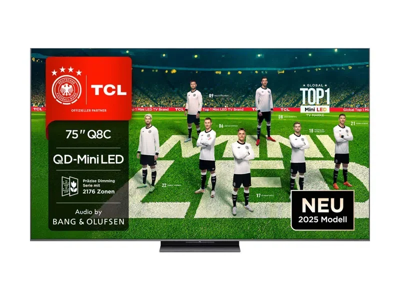 TCL 75Q8C Fernseher 190,5 cm (75") 4K Ultra HD Smart-TV WLAN Schwarz 4500 cd/m²