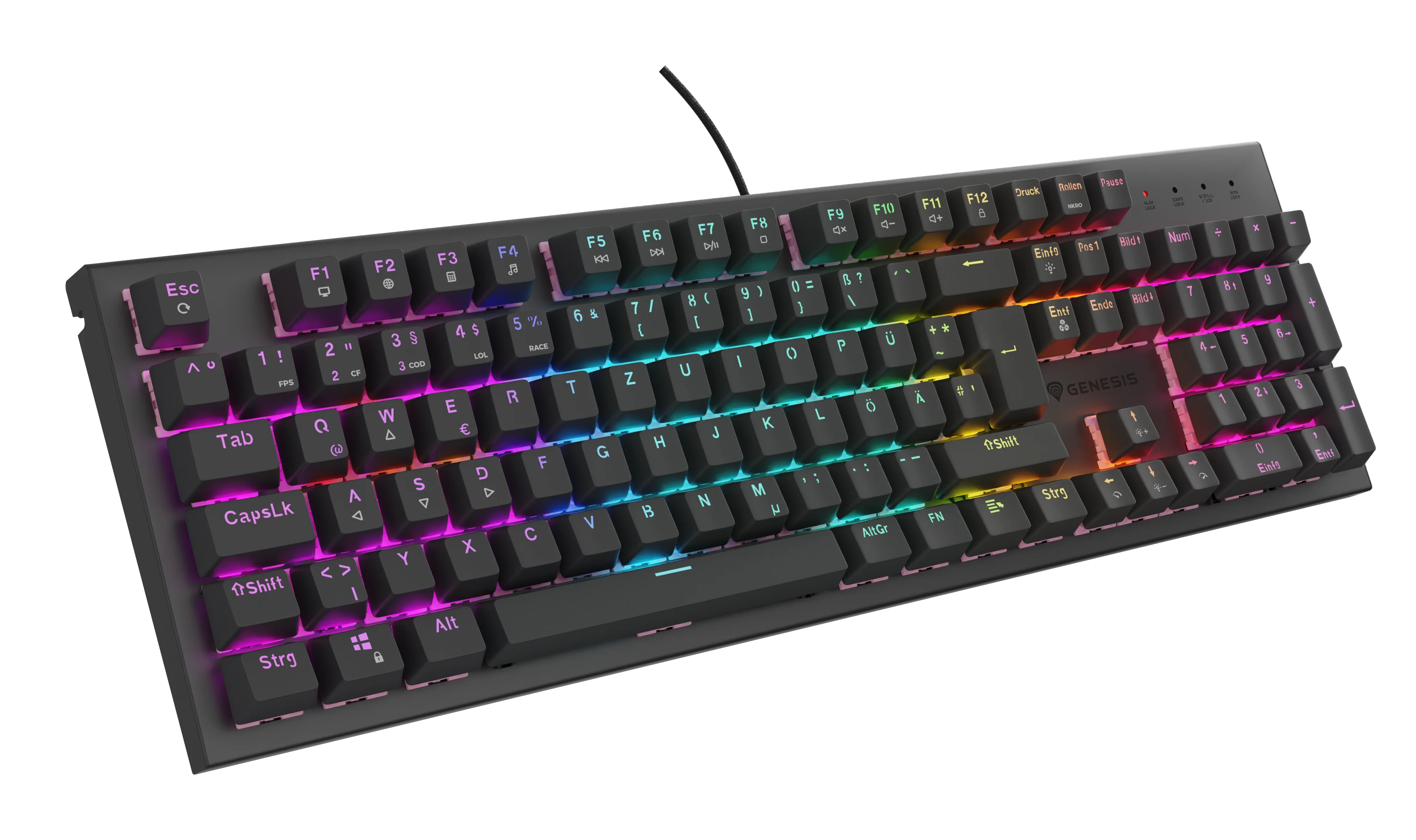 GENESIS NKG-2179 Tastatur Gaming USB QWERTZ Deutsch Schwarz