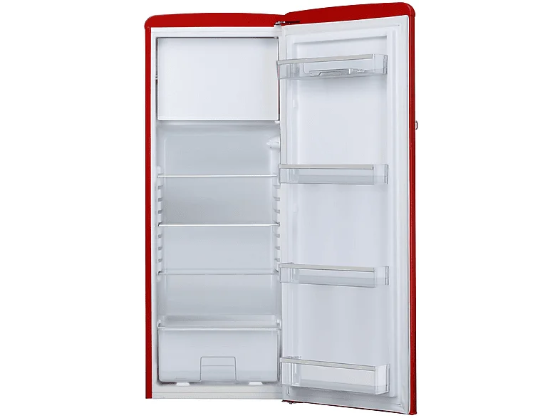 AMICA KSR 364 150 R Retro Edition Kühlschrank (218 l, E, 1440 mm hoch, Chili Red)