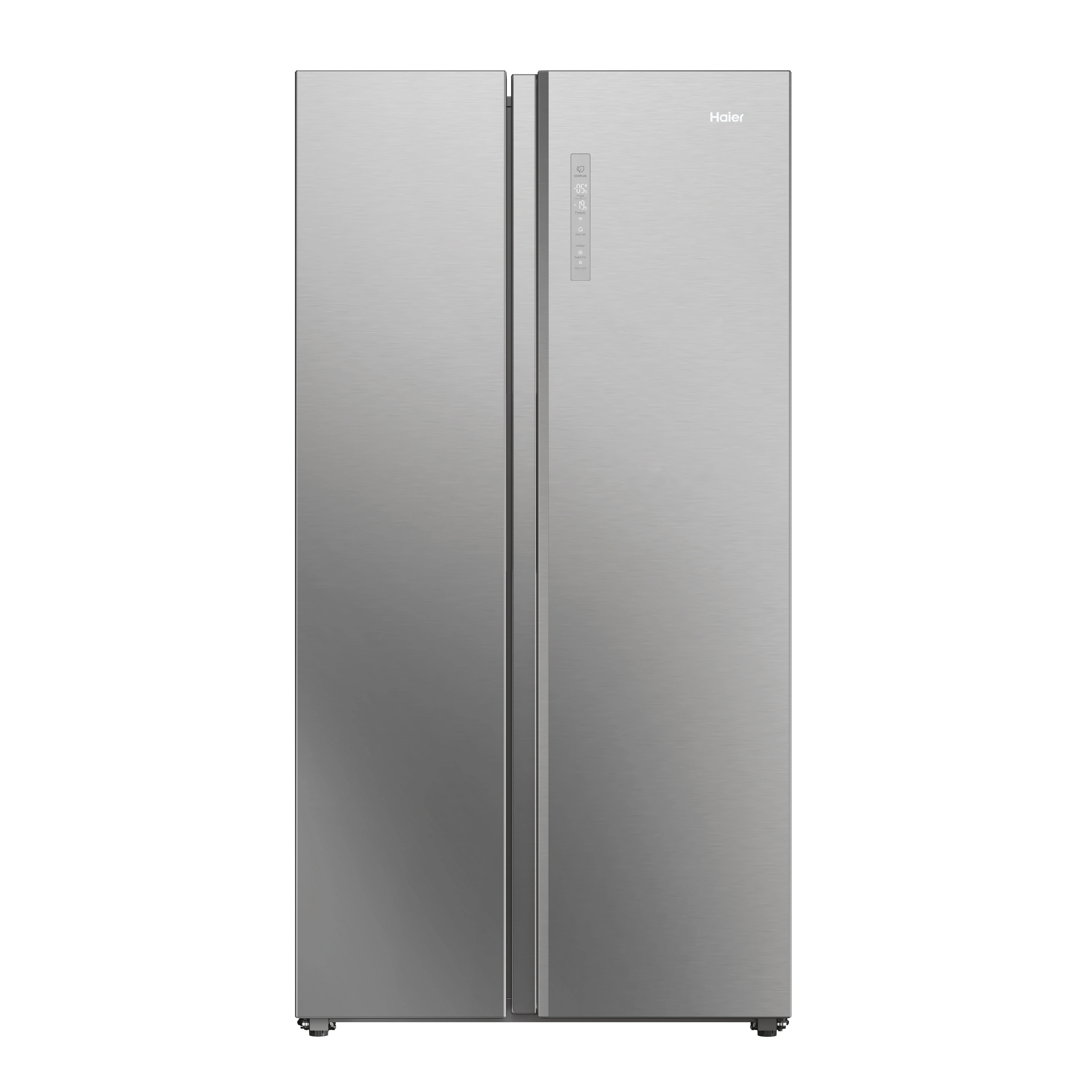 Haier HSW79F18ANMM Side-by-Side Kühlkombination Freistehend 611 l Platin, Edelstahl