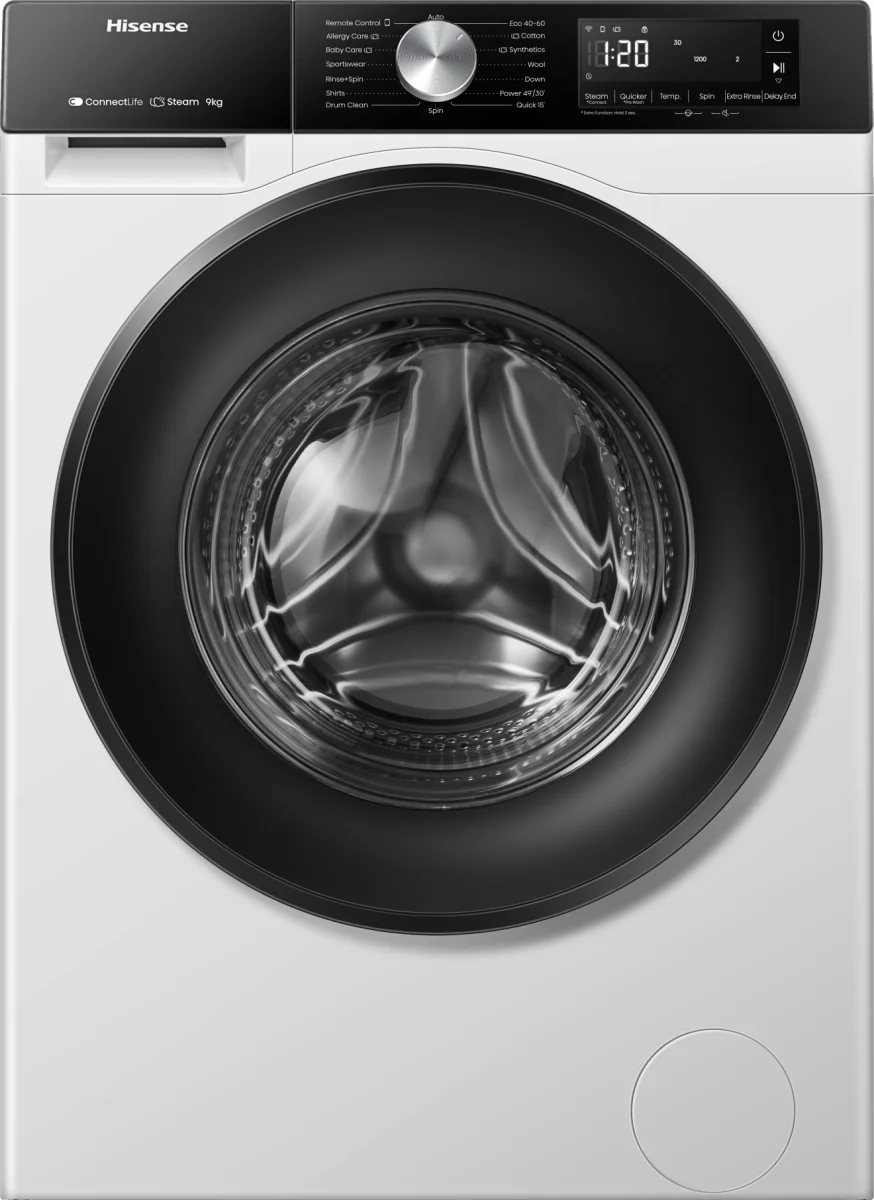 Hisense 3S Freistehend Waschmaschine, 9 kg, 1400 U/min.