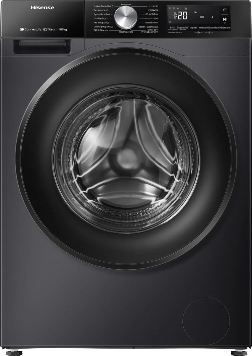 Hisense Freistehend Waschtrockner, 8 kg, 1400 U/min.