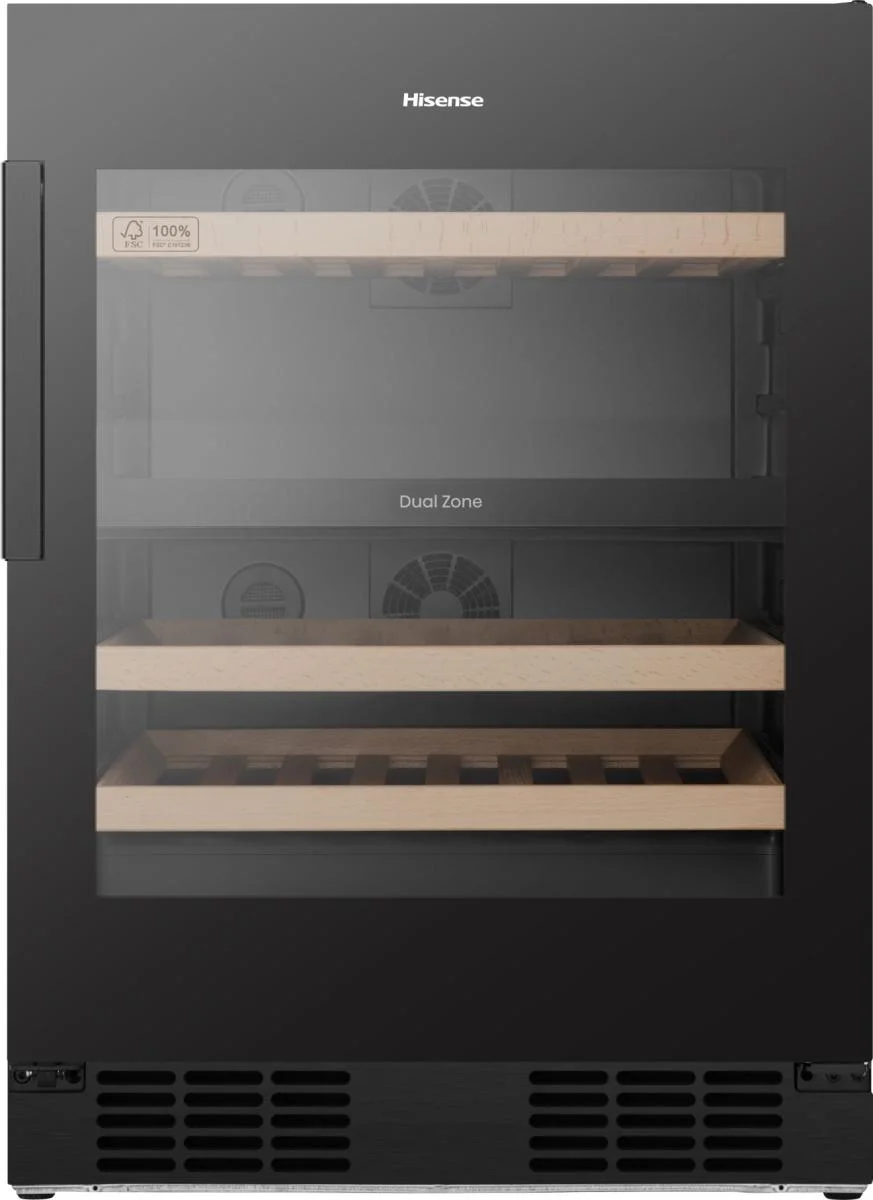 Hisense Freistehend weinkeller, Schwarz, 128 l